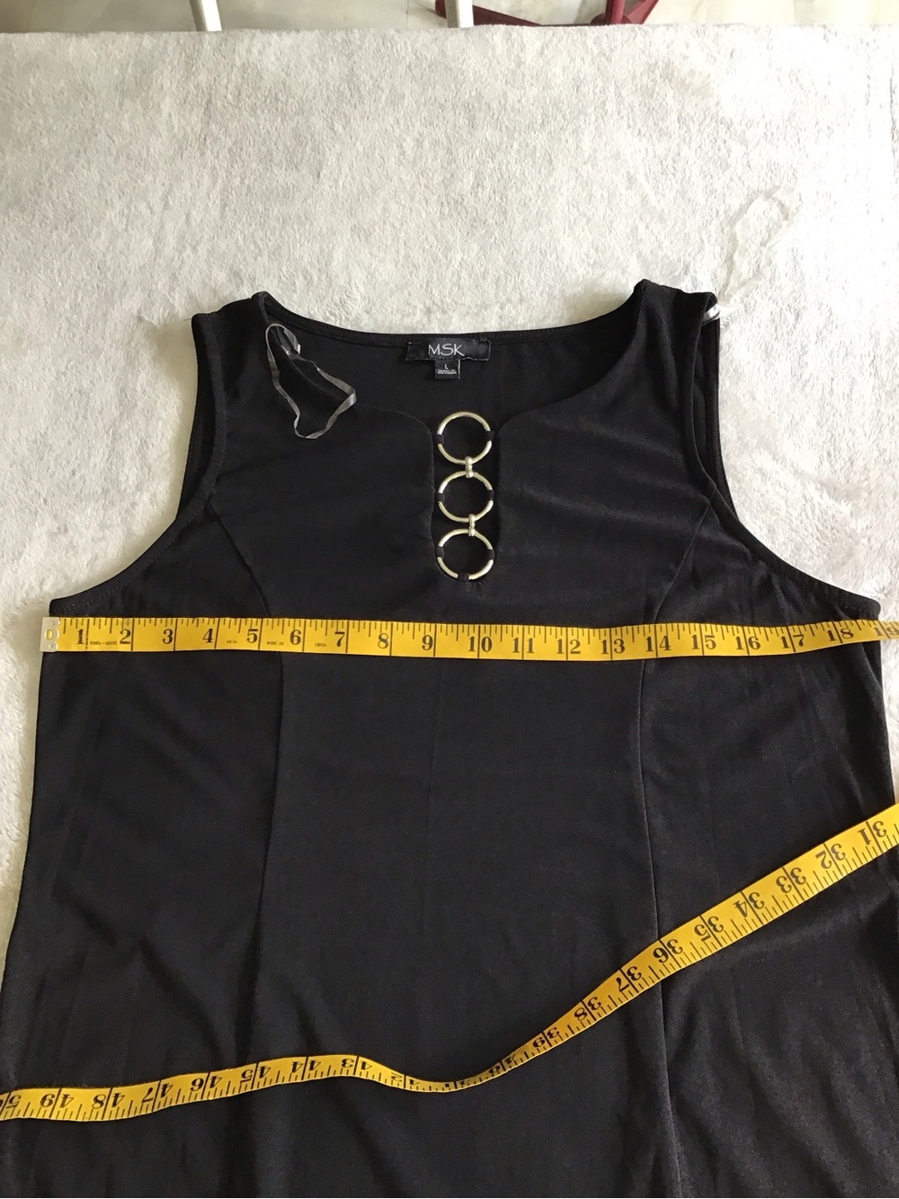 MSK Black Sleeveless Maxi Dress with Three Metal Rings - Picture 6 of 9